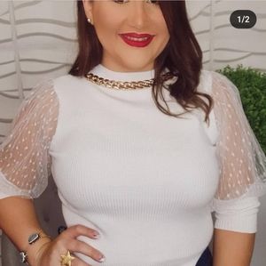 Chain Neck and Lace Top